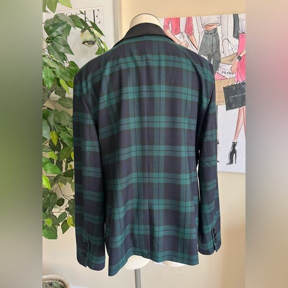 Talbots Womens Dashing Tartan Plaid Wool Blend Holiday Work Blazer Sz 14 - Picture 10 of 11